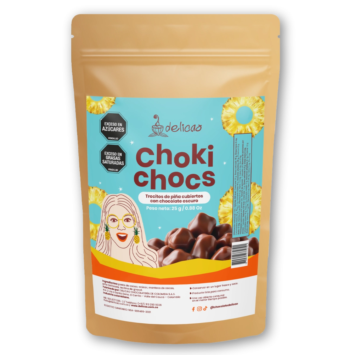 Piña_001 CHOKI CHOCS PIÑA 25 g - Imagen 1