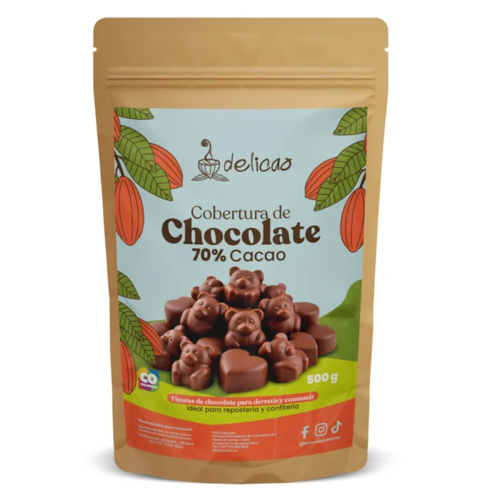 COBERTURA CACAO 70% 500 gr - Imagen 1