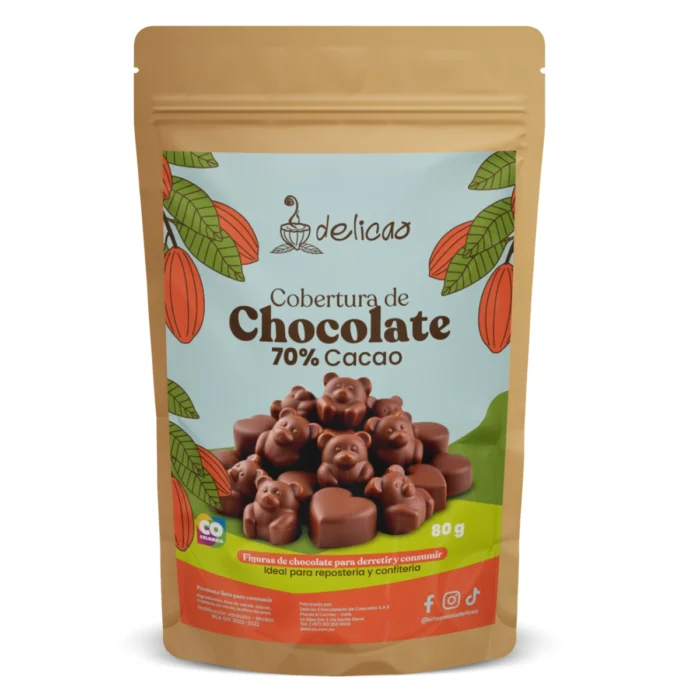 COBERTURA CACAO 70% 80 gr - Imagen 1